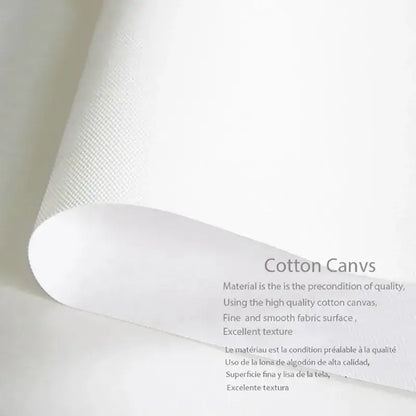 A roll of crisp white cotton canvas with a fine texture for DecorBites™ abstract geometric luxury wall art