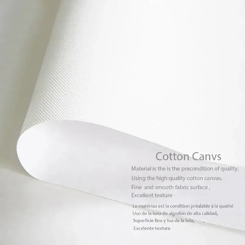 A roll of crisp white cotton canvas with a fine texture for DecorBites™ abstract geometric luxury wall art