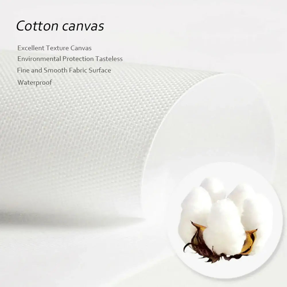 White cotton canvas fabric with fine textured weave for decorbites™ abstract geometric leaves vintage boho wall art