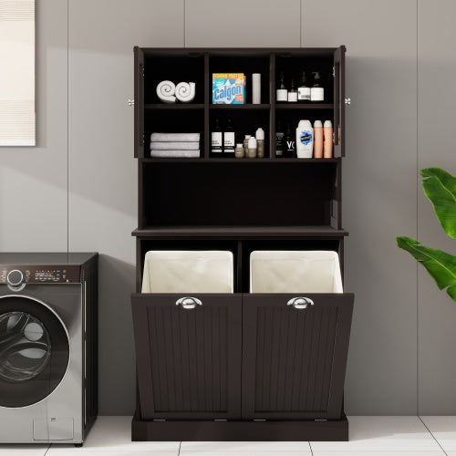 Black MDF Laundry Cabinet