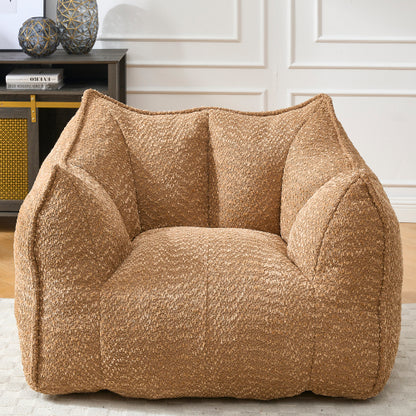 Komprimierter Plüsch-Sitzsack-Sofa-Couch – Mit hochfestem Schaumstoff gefüllt, ultra-weicher Bouclé-Liegestuhl für eine oder zwei Personen, gemütliche Sitzgelegenheit im Wohnzimmer zum Lesen, Spielen und Entspannen, platzsparend vakuumverpackt