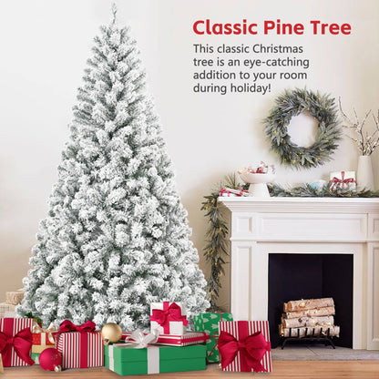 4FT Geflockter Weihnachtsbaum – Schneebedeckter PVC-Künstlicher Feiertagsbaum mit 233 Spitzen, Kompakte Volle Form, Robuster Metallständer, Weihnachtsbaum zur Dekoration von Zuhause, Büro oder Wohnung