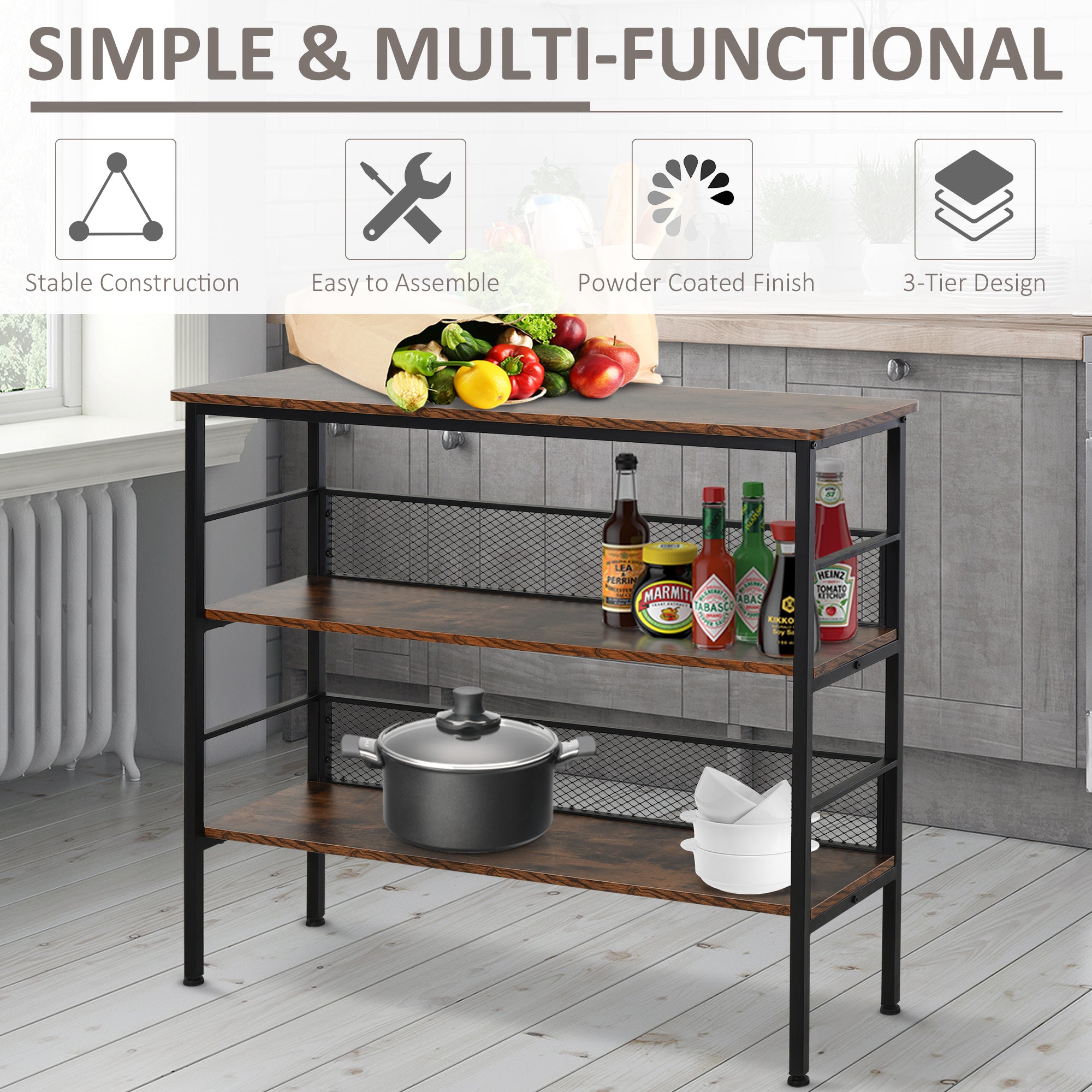 Rustic Metal Console Table