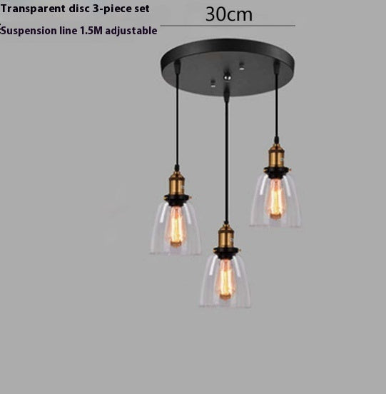Nordisches Retro Einfaches Transparentes Glas Restaurant Kronleuchter