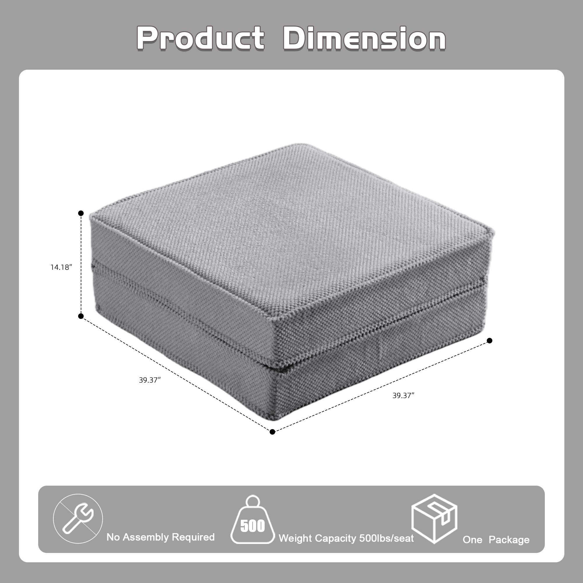 Grey Fleece Floor Sofa