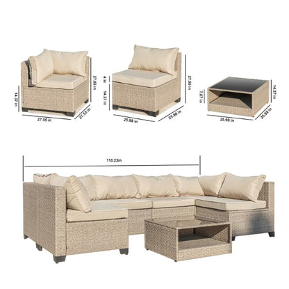 7-teiliges Patio-Sofa-Möbelset