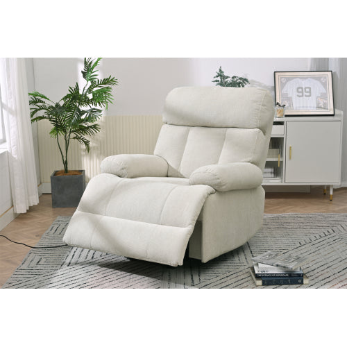Überdimensionierter Power-Lift-Sessel für Senioren, Elektrischer Stoff-Sessel für Ältere, Heimkino-Sitzmöbel, Ausklappbarer Sofa-Sessel mit Fernbedienung, Seitentasche, Geräumiger Sitz in Hellgrau