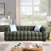 Olive Boucle 3-Seater Sofa