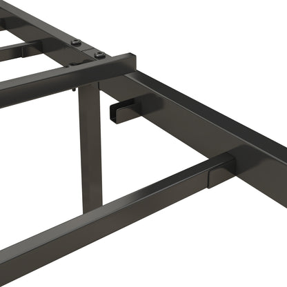 Bettgestell in Queensize mit Lade-Station, gepolstertem Kopfteil, Metallplattform, Grau