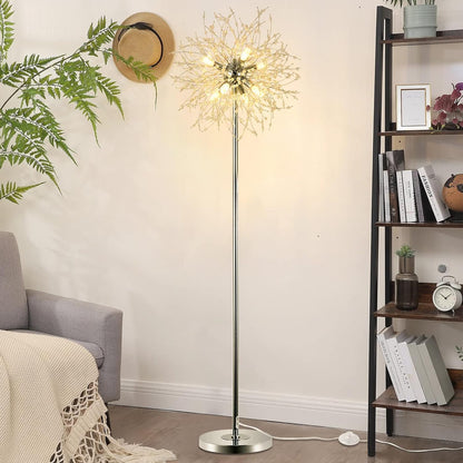 Schlafzimmer Kristall Stehlampe,,69 Zoll Hohe Ständerlampe,Moderne Raum Dekorative Stehlampe,Enthält 32 Feuerwerkskristall Aufhänger, Chrom Finish Nicht verfügbare Plattformen- Welfel