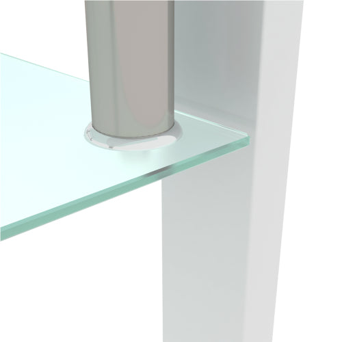 Weißer Couchtisch, Klarer Couchtisch, Moderne Beistelltische und Mittelstücke für das Wohnzimmer, Möbel für das Wohnzimmer