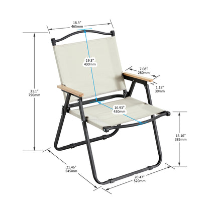 2-teilig faltbarer Outdoor-Stuhl für Camping, Picknicks, Strand, BBQ und Terrasse