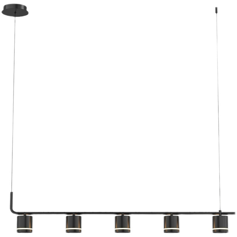 Black Modern Chandelier 5-Head Stepless Dimming