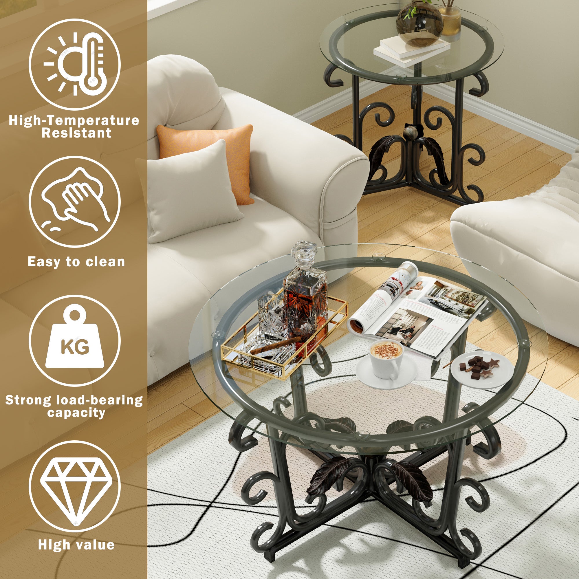 Sleek Glass Table Set