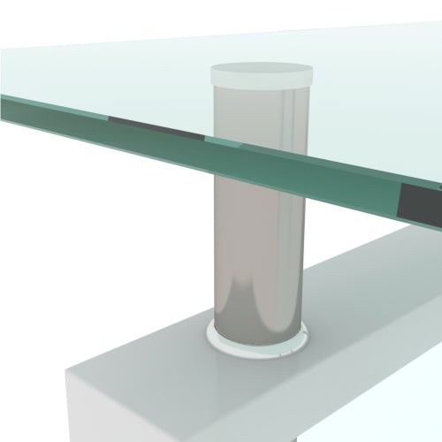 Weißer Couchtisch, Klarer Couchtisch, Moderne Beistelltische und Mittelstücke für das Wohnzimmer, Möbel für das Wohnzimmer