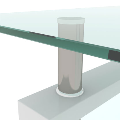 Weißer Couchtisch, Klarer Couchtisch, Moderne Beistelltische und Mittelstücke für das Wohnzimmer, Möbel für das Wohnzimmer