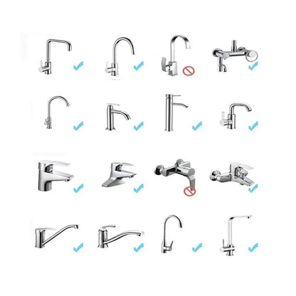 Modern chrome 2 modes kitchen faucet with sleek curved spout and faucet aerator for water saving extender