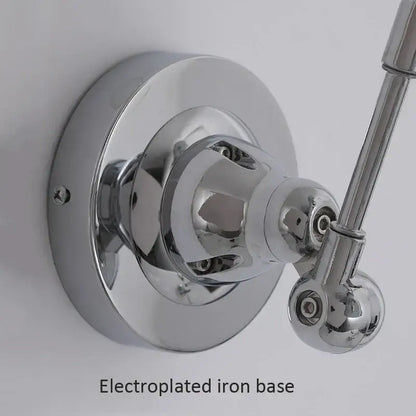 Chrome-finished electroplated iron wall-mounted towel rack with spherical knob for decorbites adjustable folding industrial wall use