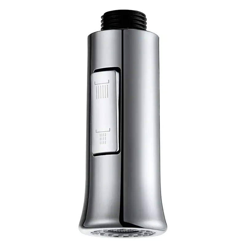 Chrome and black kitchen faucet small shower head replacement with chrome-finished sprayer and engraved control panel