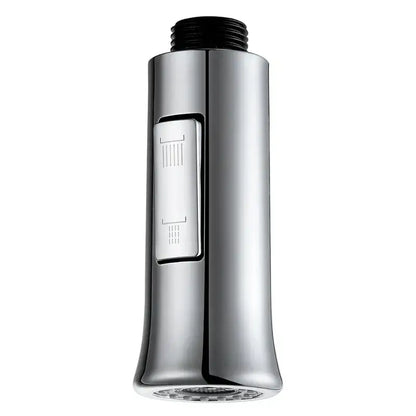 Chrome and black kitchen faucet small shower head replacement with chrome-finished sprayer and engraved control panel