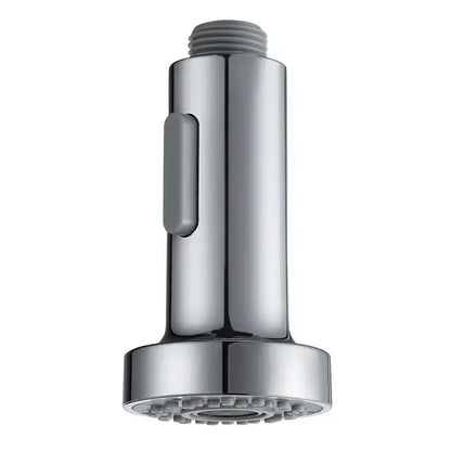 Chrome and black kitchen faucet small shower head replacement with chrome finish and gray plastic trigger handle