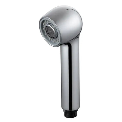 Chrome and black kitchen faucet small shower head replacement with chrome pull-out sprayer and multiple spray nozzles