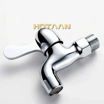 Chrome finished hotaan brand bibcock faucet with brass washer tap and curved spout for outdoor use by decorbites brass washer