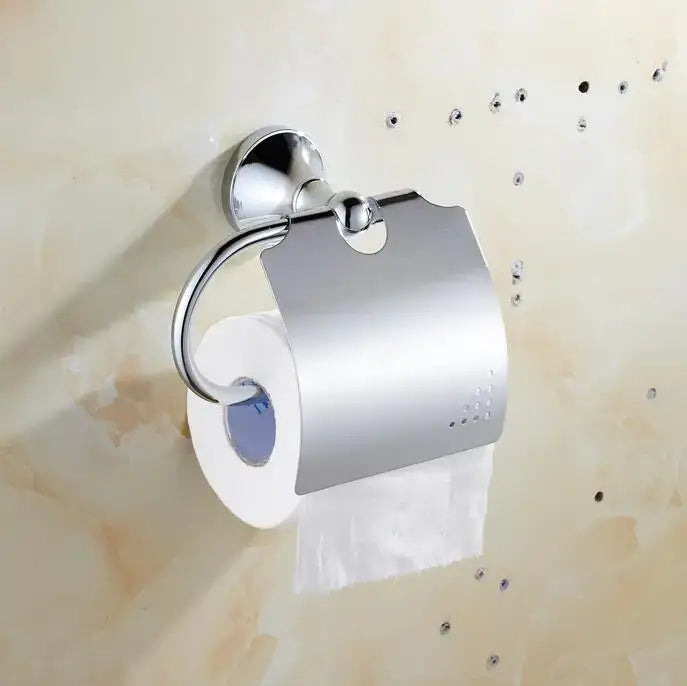 Chrome finished toilet paper holder with sleek curved arm from decorbites brass crystal bathroom set wire basket design