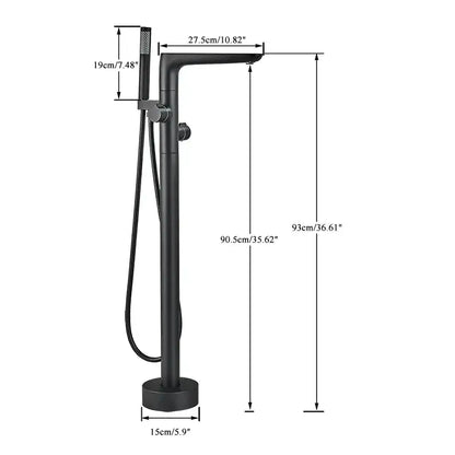Black matte finish floor standing bathtub faucet with dual handle and chrome accents decorbites dual handle set