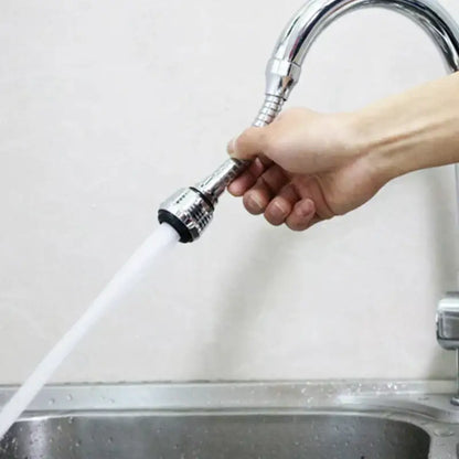 A chrome flexible kitchen faucet extension tube with a sleek chrome finish and black rubber decorbites kitchen faucet seal