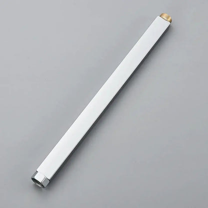 Chrome-finished rectangular shower faucet extension tube with brass threaded ends for bathroom faucet extension use