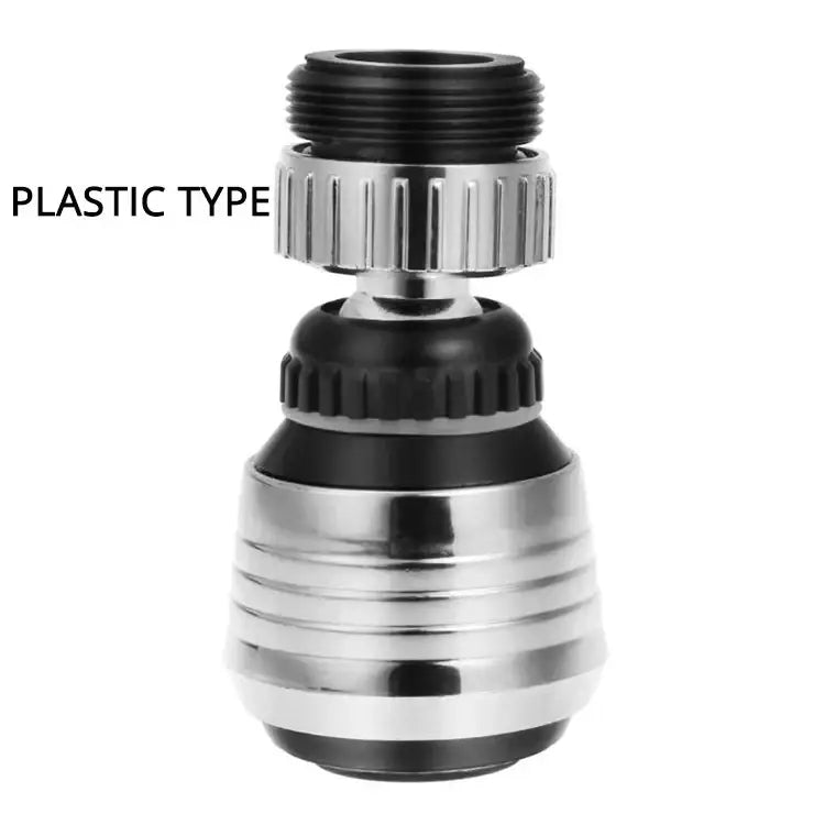 Chrome and white 360 swivel kitchen faucet aerator with silver and black plastic textured adapter for kitchen faucet decorbites