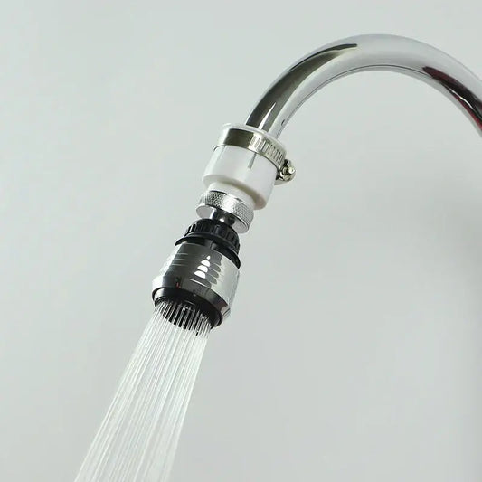 Chrome and white 360 swivel kitchen faucet aerator with chrome finish, white plastic collar, and black rubber seals for decorbites kitchen faucet