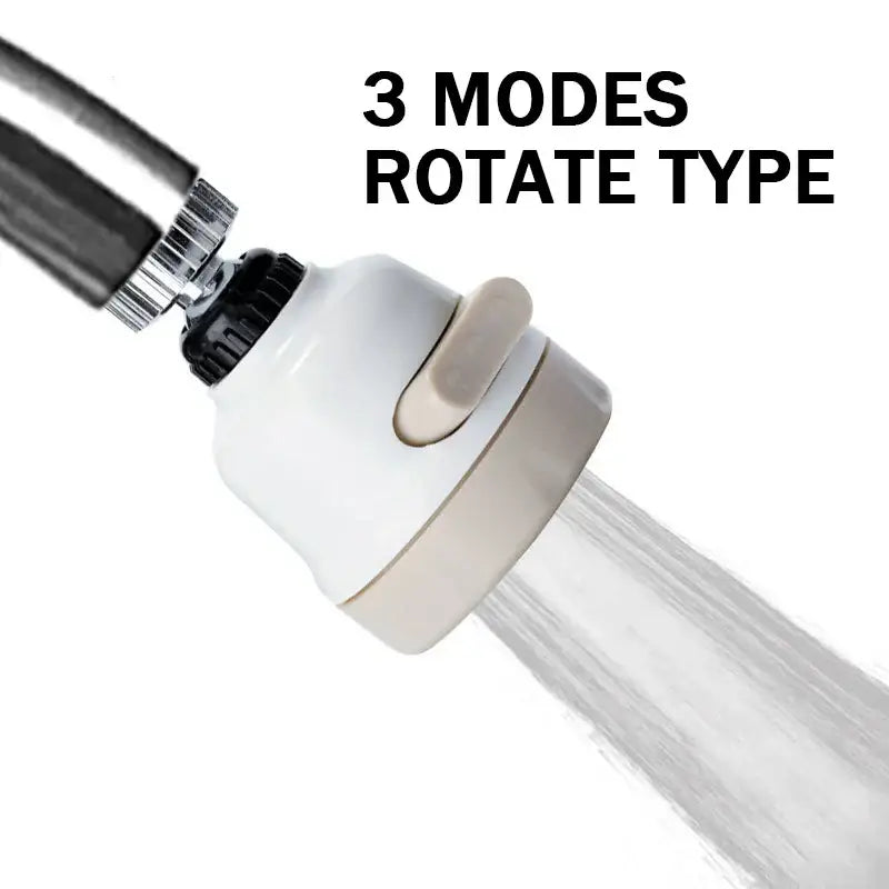 White and beige chrome 360 swivel kitchen faucet aerator with black knob and three spray modes for decorbites kitchen faucet