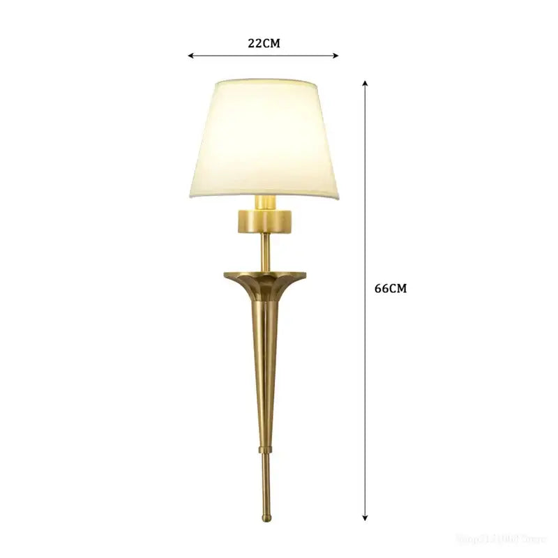 Classic gold fluted wall lamp with off-white fabric shade, perfect copper wall lamp for elegant bedroom decorbites decor