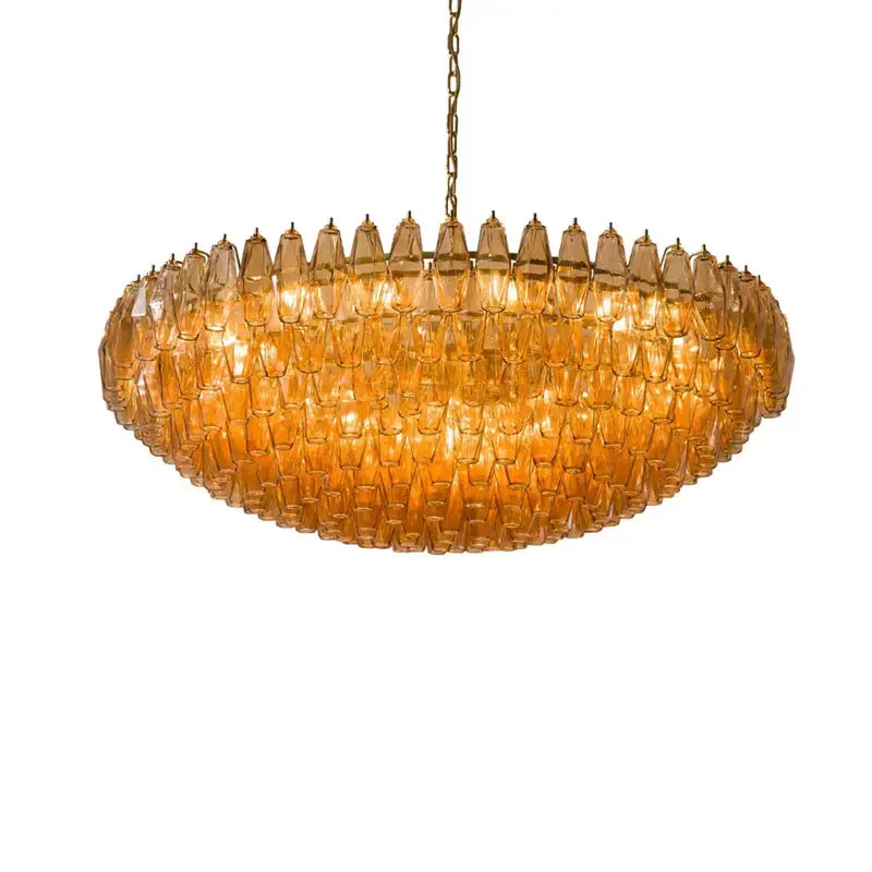 Classic pink and amber glass chandelier with cascading textured design large pink glass dining room lighting decorbites large pink