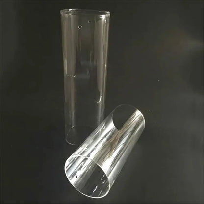 Clear cylinder glass hurricane lamp shades with smooth transparent surface and reflective inner walls for decorbites cylinder glass set