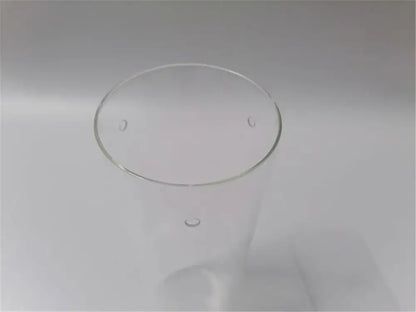 Clear cylinder glass hurricane lamp shade with three small circular indentations for living room decorbites cylinder glass set