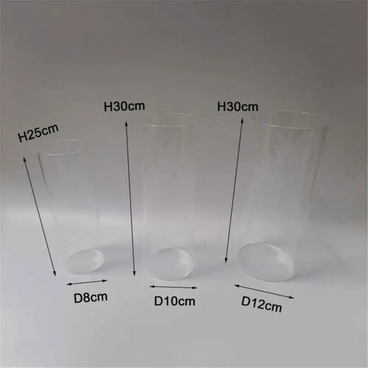 Clear decorbites cylinder glass hurricane lamp shade 3 pack in varying sizes for living room decor use