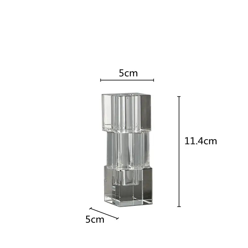 Clear acrylic geometric glass vase with stacked cube design ideal for living room decorbites flower decor
