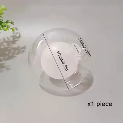 Clear transparent spherical glass shade replacement globe with white base for chandelier dining room replacement globes