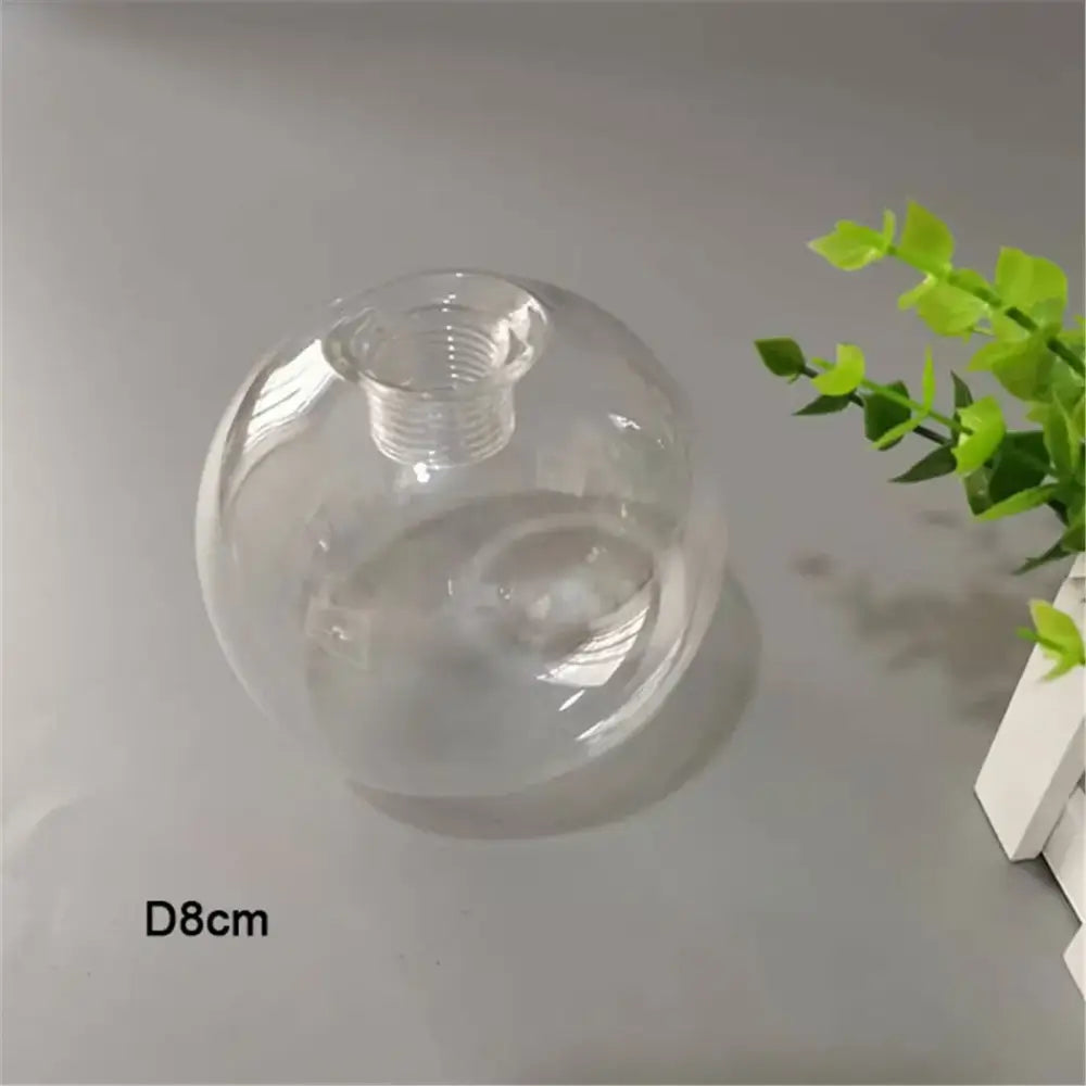 Clear spherical glass pendant lamp shade with threaded neck 8cm diameter for dining room decorbites clear glass light