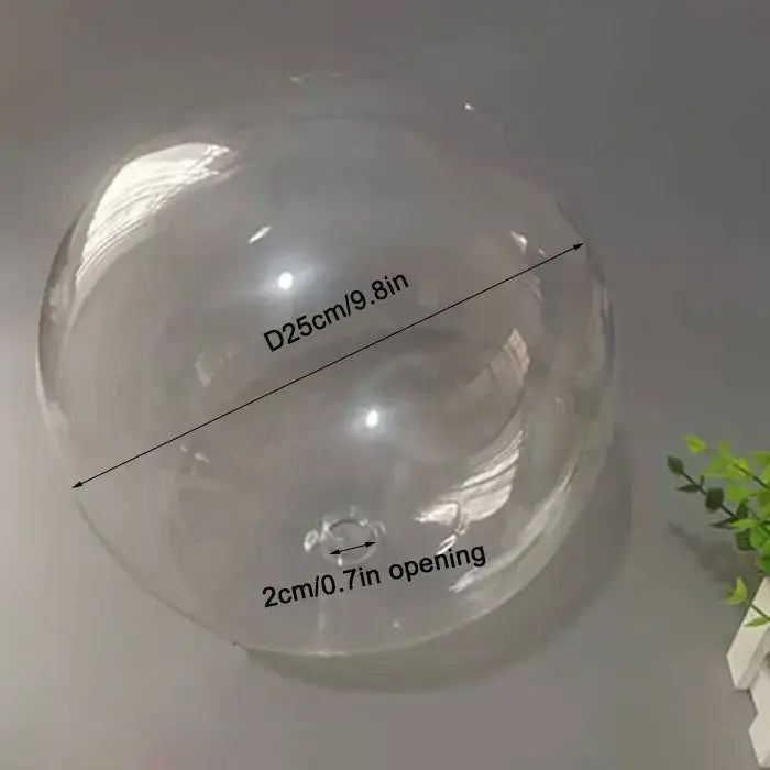 Clear glass pendant lamp shade sphere with 25cm diameter and 2cm opening for dining room decorbites clear glass