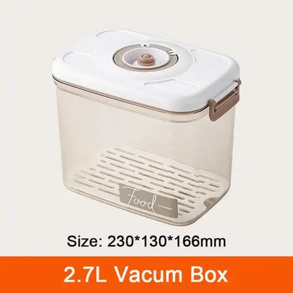 Clear plastic 27l decorbites fresh-keeping vacuum canister with white lid and beige sealing ring for kitchen organization