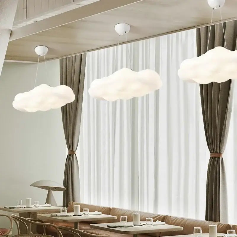 White cloud-shaped led ceiling chandelier with a soft diffused glow for bedroom decorbites cloud led pendant light