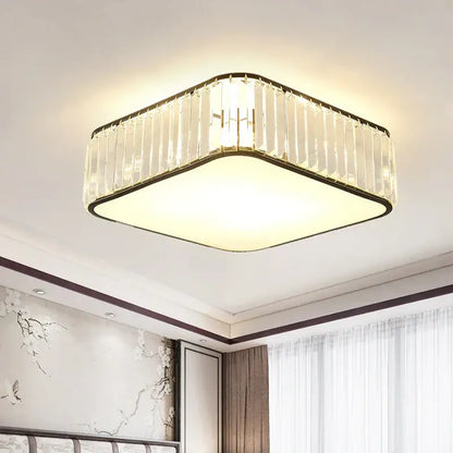 Cloud shaped gold crystal zen ceiling light with clear crystal bars and black metal frame for living room decorbites ceiling light