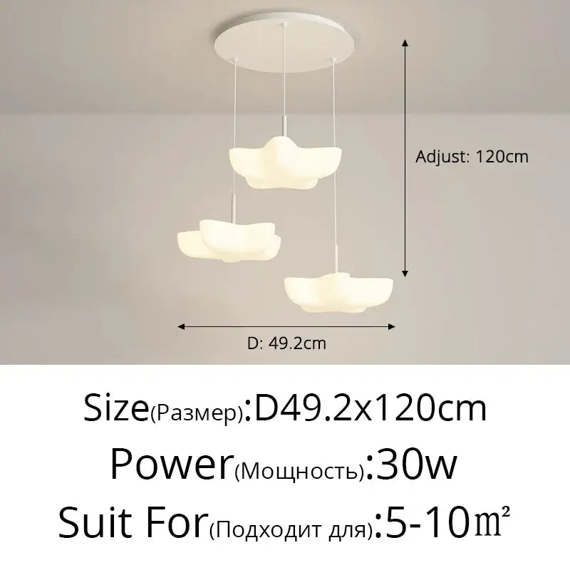Cloud white modern chandelier with three hanging shades in a cloud-shaped pendant for kitchen island lighting decorbites cloud white
