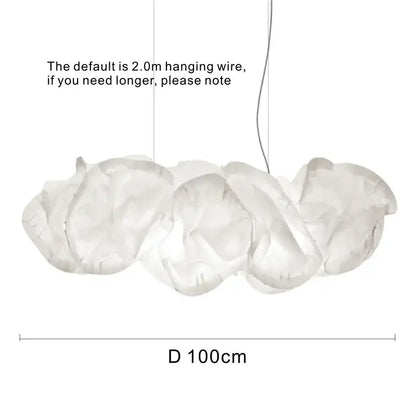 A modern cloud white pendant light with soft fabric texture and elegant flowing design by decorbites for kitchen decor