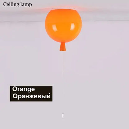 Orange glossy decorbites colorful balloon ceiling light with a small nozzle for bedroom and dining room decor