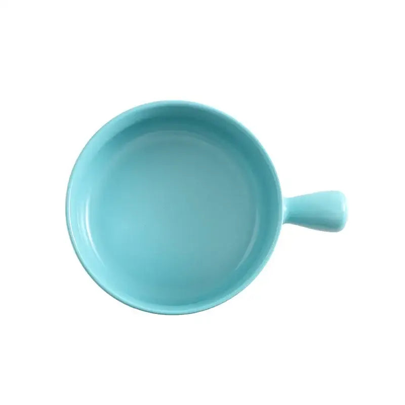 A smooth light blue ceramic single handle bowl perfect for dining room tableware and decorbites ceramic single use